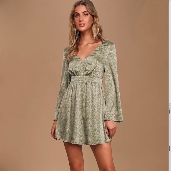 Sage | Dresses | Sage The Label Makin Moves Sage Green Leopard Print ...